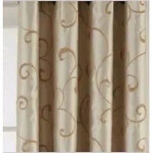 Royal Velvet Blackout Grommet  1 Panel Plaza Embroidery Curtain Ivory 50 x 84 "